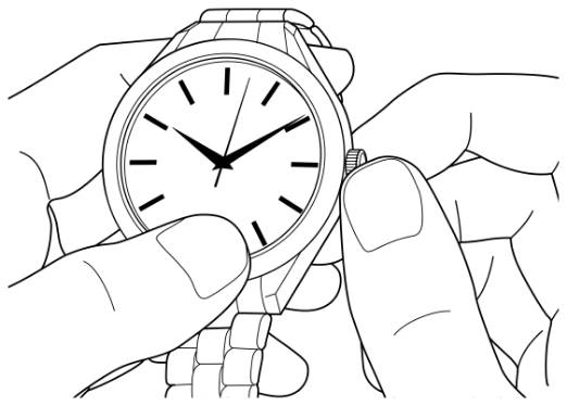 りゅうずはやさしくゆっくり回す